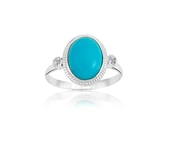 Vintage Firuze Taşlı 925 Ayar Gümüş Yüzük-Otantik Firuze Taşlı Gümüş Yüzük-Hediye Gümüş Yüzük - 6