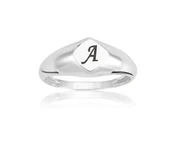 Gümüş Yüzük - Dörtgen Şövalye Mühür Kişiselleştirilebilir Harf Yazılabilir 925 Ayar Gümüş Yüzük thumbnail 10