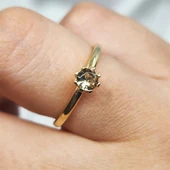 Gümüş Yüzük - Zultanit Doğal Taşlı Tek Taş 925 Ayar Gümüş Evlilik Teklifi Yüzüğü - 5