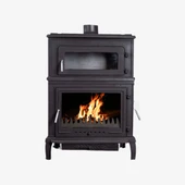 TDS Plazma X Fırınlı, Yan Kapaklı,Yan Camlı,  Alttan Küllüklü Döküm Şömine Soba thumbnail 1