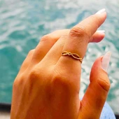 Gümüş Yüzük - Örgü Taşsız 925 Ayar Gümüş Alyans Yüzük thumbnail 7