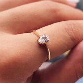 0.90 Karat Signity Swaroski Tektaş Evlilik Teklifi Pırlanta Montörü Tektaş 925 Ayar Gümüş Tarz Yüzük thumbnail 2