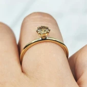 Gümüş Yüzük - Zultanit Doğal Taşlı Tek Taş 925 Ayar Gümüş Evlilik Teklifi Yüzüğü - 8