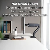NPO STD46012B Airgrip 17"-32" Ergonomik 360° Amortisörlü VESA Tek Kol Monitör Tutucu thumbnail 4