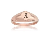 Gümüş Yüzük - Dörtgen Şövalye Mühür Kişiselleştirilebilir Harf Yazılabilir 925 Ayar Gümüş Yüzük thumbnail 9