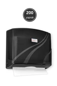 200’lü Z Katlamalı Kağıt Havluluk Dispanseri + Banyo Mutfak Duvara Monte Sıvı Sabunluk Siyah Seri thumbnail 2