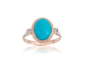 Vintage Firuze Taşlı 925 Ayar Gümüş Yüzük-Otantik Firuze Taşlı Gümüş Yüzük-Hediye Gümüş Yüzük - 10