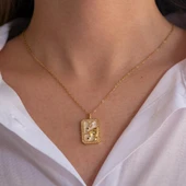 Çelik Kolye, Altın Kaplama Boğa Burcu Kadın Kolye K-115 thumbnail 3