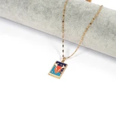 Çelik Kolye, Altın Kaplama Boğa Burcu Kadın Kolye K-137 thumbnail 2