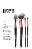 4'lü Makyaj Fırçası Seti (Allık-Fondöten-Far-Crease) - Makeup Brush Set - 012 - 8690604597772 - 7