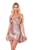 Amora Secret Vizon Kısa Saten Gecelik thumbnail 2