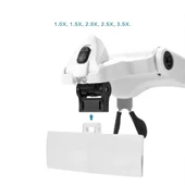 5 Lens 1.0x3.5x, 2led Işıklı  Ile Ayarlanabilir Gözlük Büyüteç9892b2 thumbnail 2