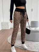 MDB Kadın Yüksek Bel Bağcıklı Desenli Iki Iplik Pantolon thumbnail 5