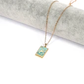 Çelik Kolye, Altın Kaplama Akrep Burcu Kadın Kolye K-138 thumbnail 2