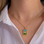 Çelik Kolye, Altın Kaplama Koç Burcu Kadın Kolye K-141 thumbnail 3