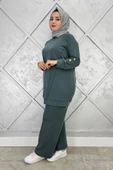KADIN NERVÜR DİKİM DÜĞME DETAYLI TESETTÜR TAKIM thumbnail 7