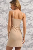 Mikropolyamid Kumaşlı Askıları Çıkabilen Straplez Kısa Elbise Altı Kombinezon thumbnail 4