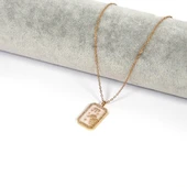 Çelik Kolye, Altın Kaplama Koç Burcu Kadın Kolye K-117 thumbnail 2