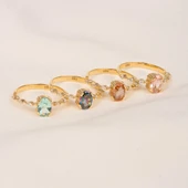 Gümüş Yüzük - Mini Mistik Topaz İhtişamı Kadın 925 Ayar Gümüş Evlilik Teklifi Yüzüğü - 8