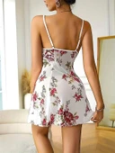 Amora Secret Beyaz Çiçek Desenli Tül Mini Gecelik thumbnail 2