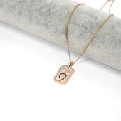 Çelik Kolye, Altın Kaplama Akrep Burcu Kadın Kolye K-107 thumbnail 2