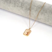 Çelik Kolye, Altın Kaplama Başak Burcu Kadın Kolye K-108 thumbnail 2