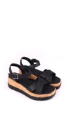 Castle Black 35180 Çapraz Dolgu Topuk Günlük Kadın Sandalet - 1