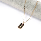 Çelik Kolye, Tarot Altın Kaplama Kadın Kolye K-132 thumbnail 2