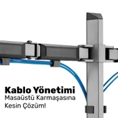 NPO STD55024S Basic 17"-32" Geniş Aralıklı Hareketli VESA Çift Kol Monitör Tutucu thumbnail 5