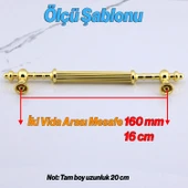 Mobilya Çekmece Mutfak Dolabı Dolap Kulpları Kulbu Kulpu Altın Gold Metal Kulp 160 mm- 16 cm thumbnail 2