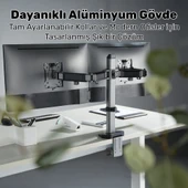 NPO STD55024S Basic 17"-32" Geniş Aralıklı Hareketli VESA Çift Kol Monitör Tutucu thumbnail 2