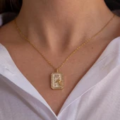 Çelik Kolye, Altın Kaplama Koç Burcu Kadın Kolye K-117 thumbnail 3