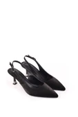 Papuç Sepeti 4000 Kadın 7,5 Cm Topuklu Arkası Açık Stiletto Ayakkabı thumbnail 1