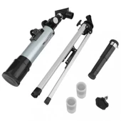 50x360 Mini Teleskop Kara Uzay Teleskobu Aliminyum Gövde Tripodlu thumbnail 6