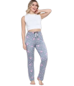 Pijama Altı Modal  Ring Viskon Kumaş Kalp Desenli-Gri - 1