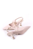 Papuç Sepeti 4005 Kadın 7,5 Cm Topuklu Arkası Açık Stiletto Ayakkabı thumbnail 8