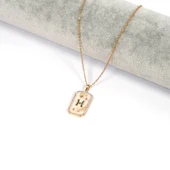 Çelik Kolye, Altın Kaplama Balık Burcu Kadın KolyeK-104 thumbnail 2