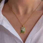 Çelik Kolye, Altın Kaplama Oğlak Burcu Kadın KolyeK-134 thumbnail 3