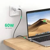 Ugreen Usb Type-C 3A 60W 90 Derece Şarj ve Data Kablosu 50123 thumbnail 2