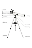 76x700 Profesyonel Aynalı  Uzay Teleskopubeyaz thumbnail 5