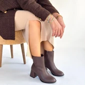 Tendy Kahverengi Cilt Topuklu Bot thumbnail 4