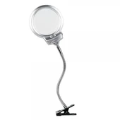 2.5x130 Mm 5x24 Mm Led Aydınlatmalı Büyüteç,masa Üstü Metal Hortum Mandallımg15124c - 1