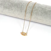 Çelik Kolye, Göz Kolye Altın Kaplama, Kadın Kolye K-130 thumbnail 2