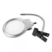 2.5x130 Mm 5x24 Mm Led Aydınlatmalı Büyüteç,masa Üstü Metal Hortum Mandallımg15124c - 6