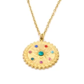 Çelik Kolye, Altın Kaplama Zodyak Burçlar Çemberi Kadın Kolye K-123 thumbnail 1