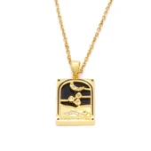 Çelik Kolye, Ay Kolye Altın Kaplama, Kadın Kolye K-131 thumbnail 1