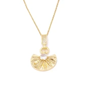 Paslanmaz Çelik Kadın Kolye, Altın Kaplama Yelpaze Kolye K-129 thumbnail 1