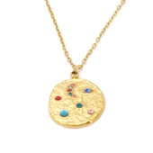 Çelik Kolye, Altın Kaplama Kozmik Denge Kadın Kolye K-122 thumbnail 1