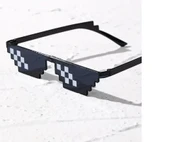 Thug Life Trend Güneş Gözlüğü Mozaik Siyah Kedi Gözlükleri thumbnail 1