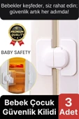 Özel Üretim Çekmece Buzdolabı Pencere Dolap Sabitleyici Çocuk Bebek Koruyucu Güvenlik Kilidi 3 Adet - 1